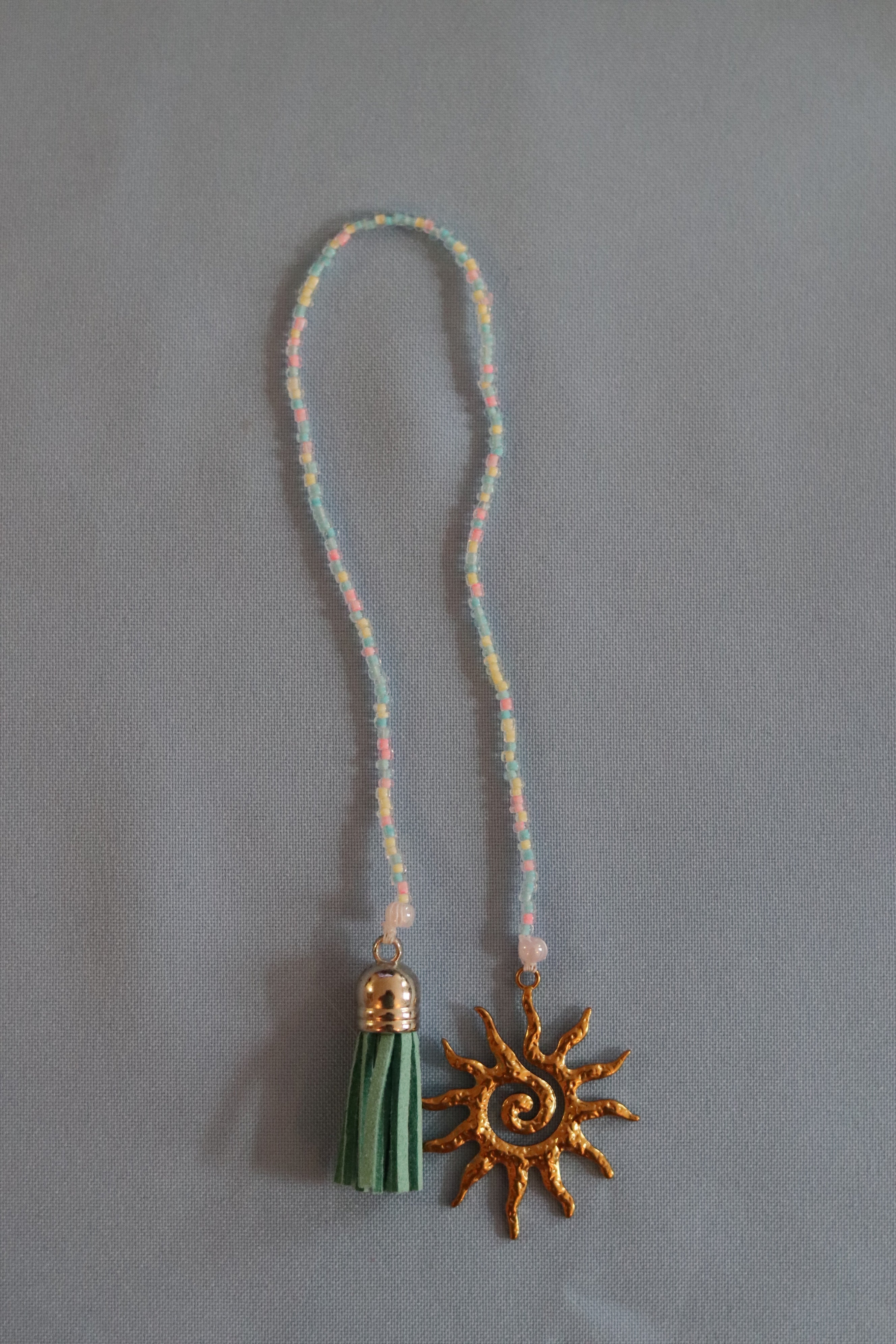 Gold Sun Beaded Book Mark