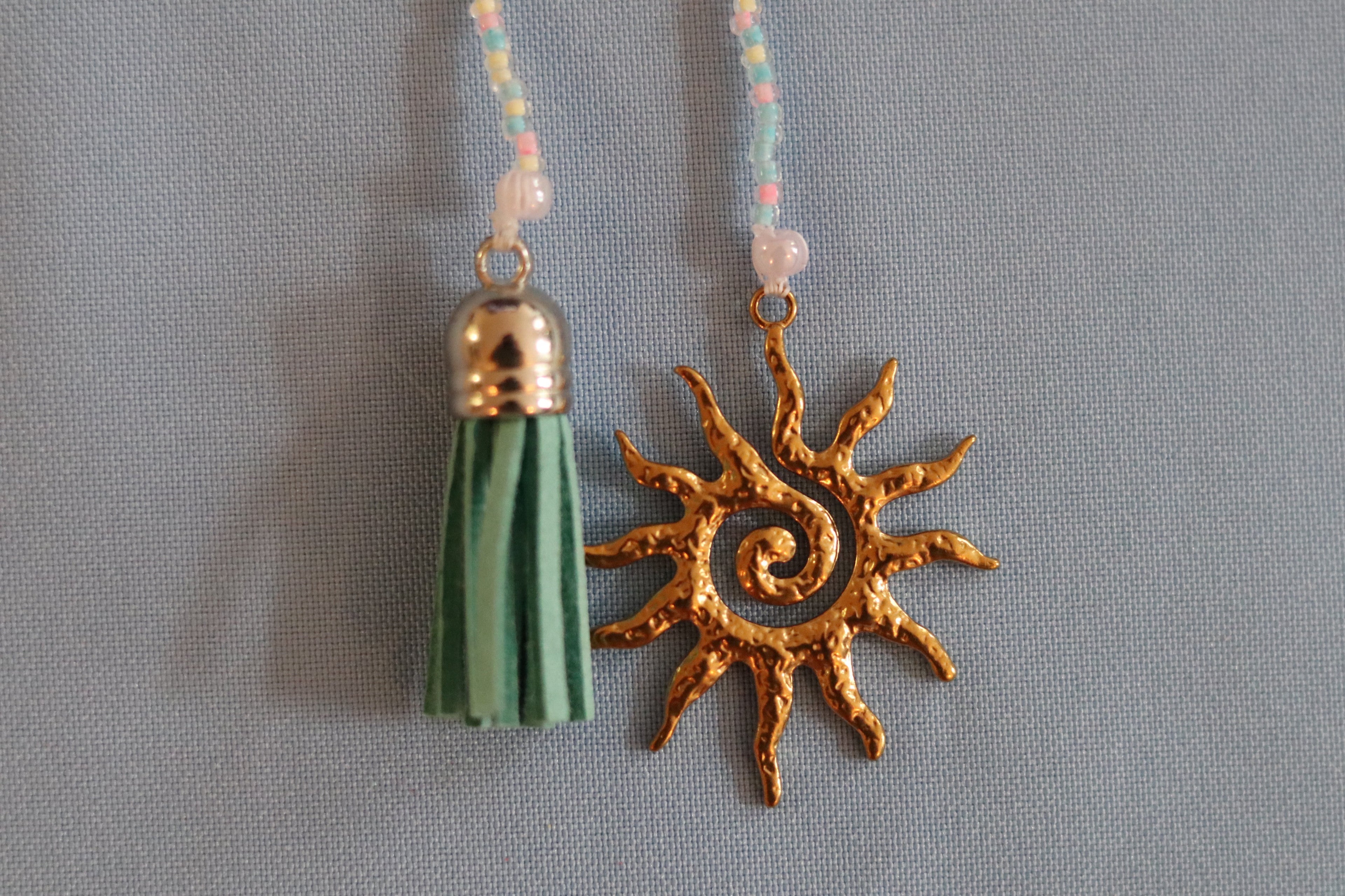 Gold Sun Beaded Book Mark