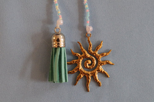Gold Sun Beaded Book Mark
